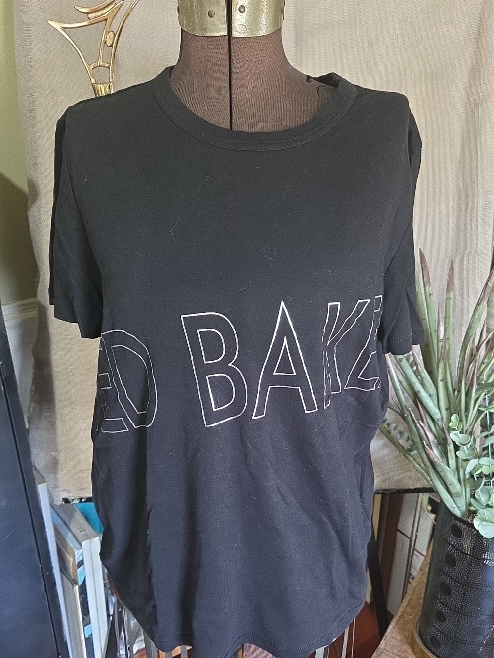 Ted Baker Black Tee with Silver Letters 4